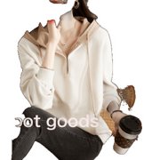 Xinwei Hooded Pullover Sweatshirt For Women Spring Commuting All-Match Casual Loose Slimming Top