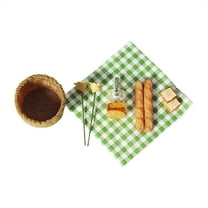 Xinwennn 1/12 Food Miniature Decor Dollhouse Miniature Food Bread Honey In Basket & Picnic Cloth Set For Dollhouse Decoration Toy Display Props Model 650w Amp
