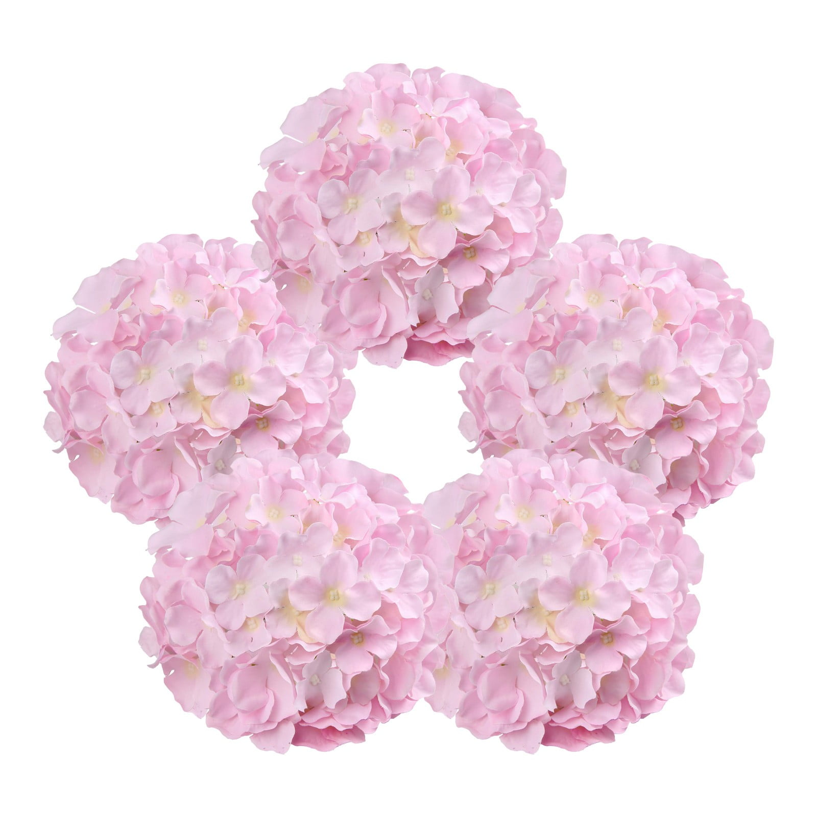 Xinwennn 5 Pack Detachable Stem Silk Hydrangea Heads For Home & Wedding