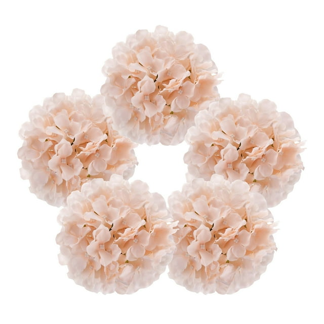 Xinwennn 5 Pack Detachable Stem Silk Hydrangea Heads For Home & Wedding