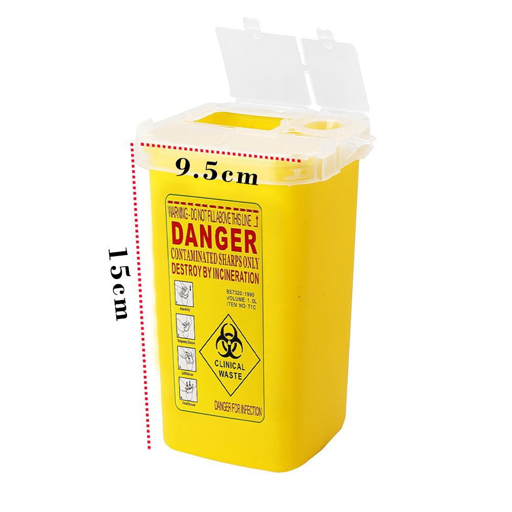 Xinwennn Red Sharps Container Biohazard Needle Disposal Container 30