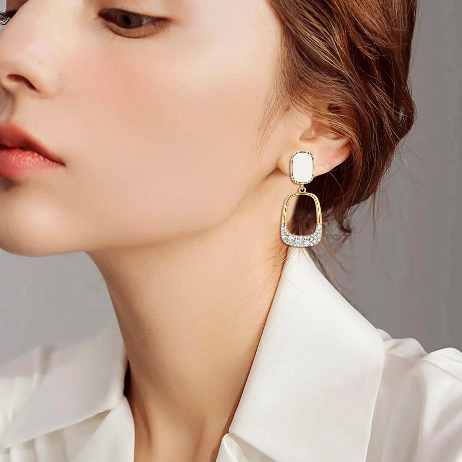 Xinwennn Simple And Cool Style High End Earrings Korean Temperament