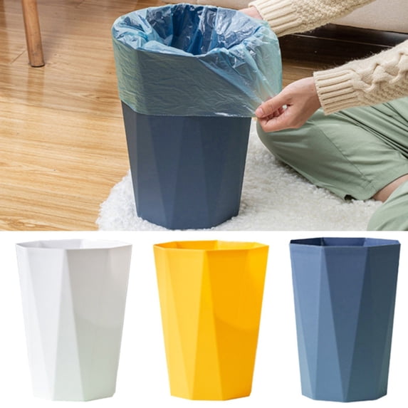 Xinyat 5 Gallon Small Trash Can Plastic Of-ice Trash Can, Geometric Bule