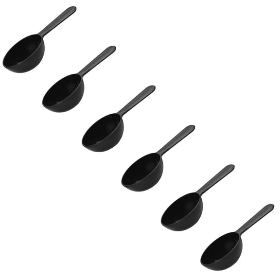 Xinyat 6pc Small Scoops for Canisters Small Scoops for Canisters Plastic Coffee Measuring Spoons Short Handle Scoops for Tea Sugar Cereal Milk Powder Spices Black 7g