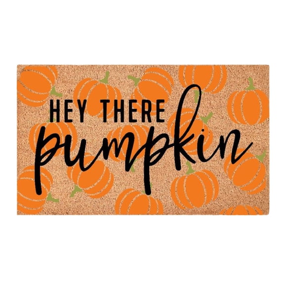 Xinyat Hello Pumpkin Door Mat Pumpkin Door Mat Pumpkin Doormat, Polyester Carpet Halloween Pumpkin Welcome Mat for Entry Porch Balcony, Indoor Outdoor Halloween Holiday Home Decor