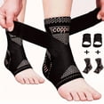 thumbnail image 1 of Xinyi Ankle Brace Compression Sleeve for Men & Women, Adjustable Ankle Support Brace for Plantar Fasciitis, Sprained Ankle, Achilles Tendonitis, Running & Sports Recovery, 2-Pack, M Black, S, 1 of 6