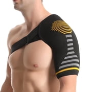 Xinyi Shoulder Brace for Men & Women - Adjustable Shoulder Compression Sleeve for Relieve Pain, Joint Dislocation, Injury, Yellow, L/XL
