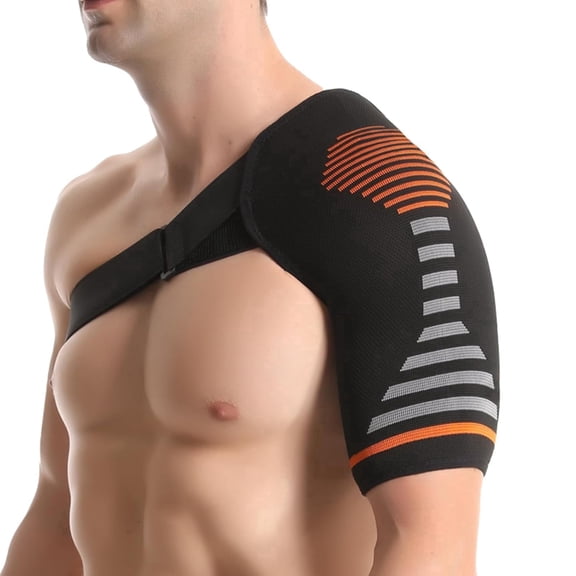 Xinyi Shoulder Brace for Men & Women - Adjustable Shoulder Compression Sleeve for Relieve Pain, Joint Dislocation, Injury, Red, S/M