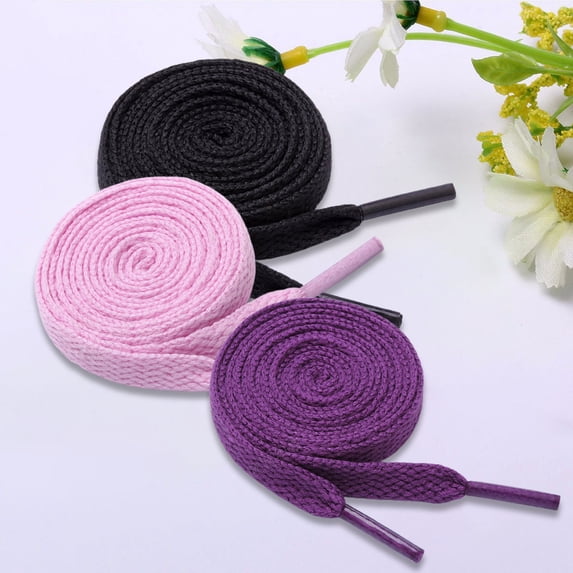 Xinyolin 1 Pair Sneaker Shoelaces Wear-resistant Knitted Solid All Match Shoe Laces for Bag