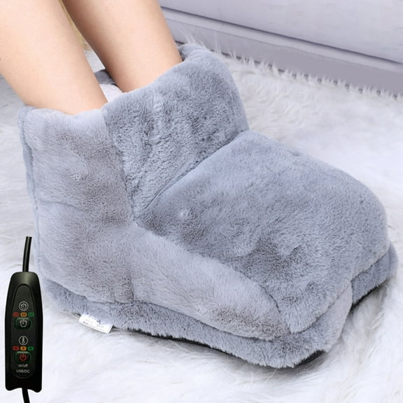 Xinyolin 1 Pair USB Heater Shoes Plush USB Heating Hot Water Bag Cover Winter Men Women 5V Heated Shoes Foot Warmer for Daily Life