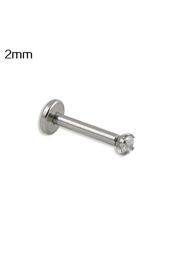1Pc 16G Unisex Shiny Rhinestone Lip Ring Nose Stud Earring, Piercing Jewelry
