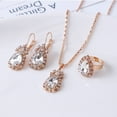 thumbnail image 1 of Xinyolin 3Pcs/Set Women Water Drop Bright Alloy Rhinestone - Pendant Necklace Earrings Ring Jewelry Set for Valentine Day, 1 of 8