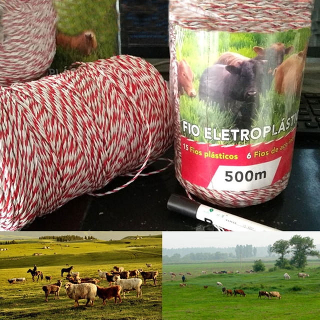 Xinyolin 500m Electric Portable Fencing Poly Wire Rope Farm Garden ...