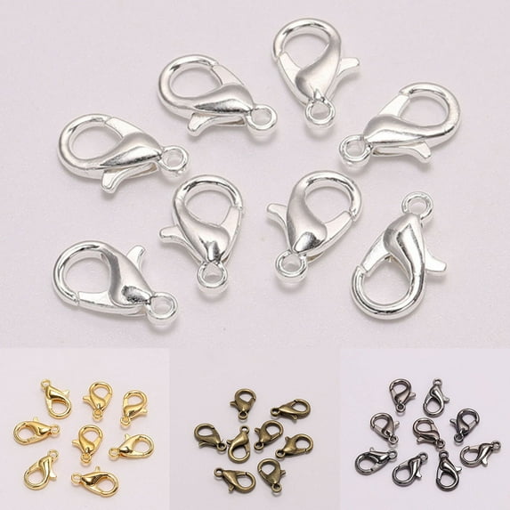 Xinyolin 50Pcs Lobster Hooks Plated Multipurpose DIY - Bracelet Necklace Key Ring Lobster Clasps Jewelry Findings