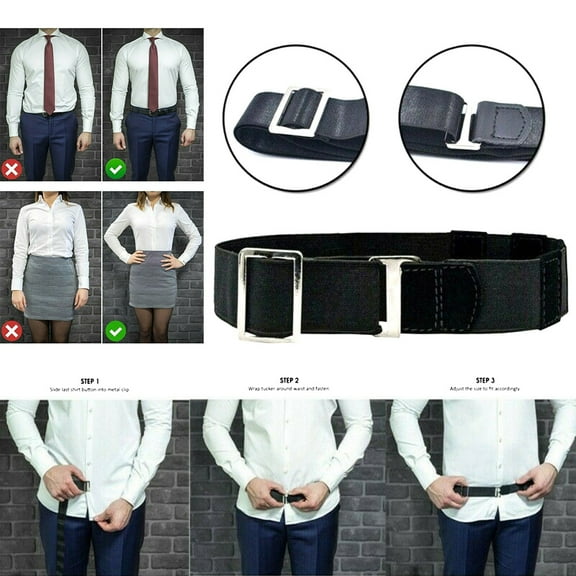 Xinyolin Adjustable Men Women Shirt Stay Anti-wrinkle Elastic Webbing Fixing Belt Strap