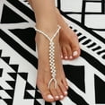 thumbnail image 1 of Xinyolin Bohemian Beach Women Faux Pearl Toe Ring, Anklet Ankle Barefoot Jewelry, 1 of 7
