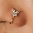 thumbnail image 1 of Xinyolin Butterfly Rhinestones Nose Ring - Simple Electroplating Nose Cuff Jewelry, 1 of 8