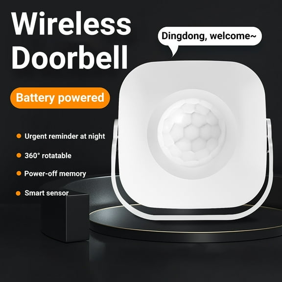 Xinyolin C9 Wireless Doorbell 4 Volume Level Infrared Motion Sensor Plastic 360 Degree Rotatable Smart Door Bell Chime for Shop