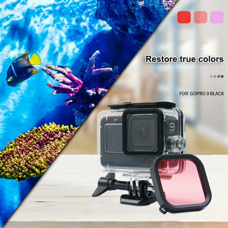 Xinyolin Camera Protective Cover High Light Transmittance Water Resistant Acrylic Diving Photography Protective Housing Shell for Gopro hero 9 black