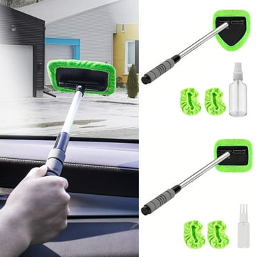 Xinyolin Car Glass Cleaning Brush - Windshield Cleaner, 180-Degree Swivel Head, Long Handle, RV Car Window Scrubber