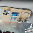 thumbnail image 1 of Xinyolin Car Sun Visor Organizer - Space Saving Multi-function Faux Leather Visor Card Document Storage Pocket for SUV, 1 of 8