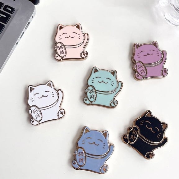 Xinyolin Cell Phone Shell Stand Lucky Cat Shape Foldable Universal Candy Color Mobile Phone Holder Decorative Stand