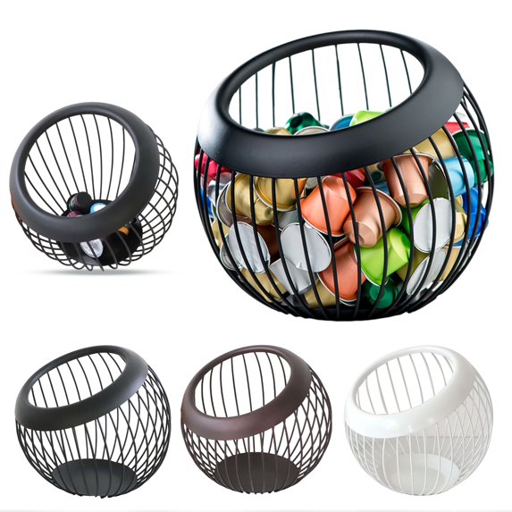 Xinyolin Coffee Pods Holder Storage Basket Large Capacity Rustproof Corrosion Resistant Nespresso Coffee Station Organizer