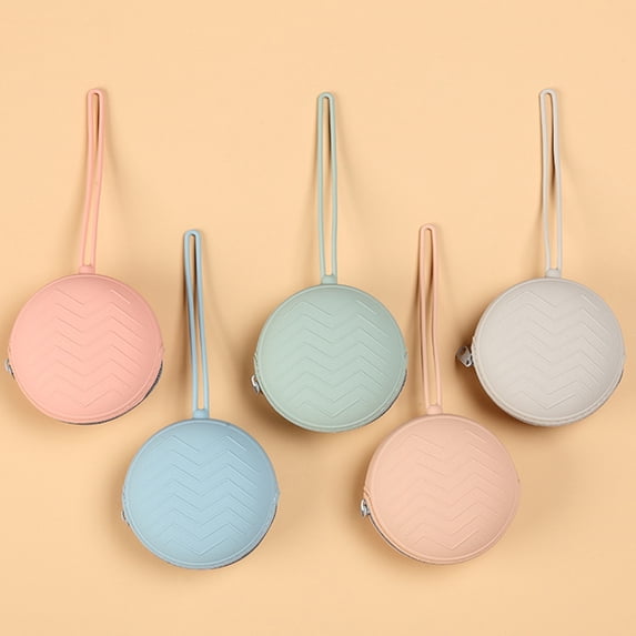 Xinyolin Coins Purse Smooth Zipper Portable Handle Strap Waterproof Silicone Gift Mini Pure Color Change Earphone Pouch Wallet Daily Life