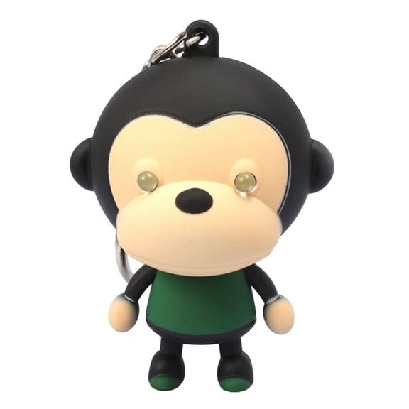 Xinyolin Cute Cartoon Monkey Animal LED Lighting with Sound Key Chain, Keychain Pendant