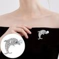 thumbnail image 1 of Xinyolin Cute Dolphin Shape Brooch Sparkling Rhinestones Faux Pearl Decor Pin Shawl Scarf Hat Outfit Animal Badge Jewelry Gift, 1 of 7