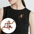 thumbnail image 1 of Xinyolin Cute Monkey Animal Shape Brooch Shining Rhinestones Inlaid Suit Lapel Pin Temperament Scarf Buckle Badge Dress Coat Accessories, 1 of 7
