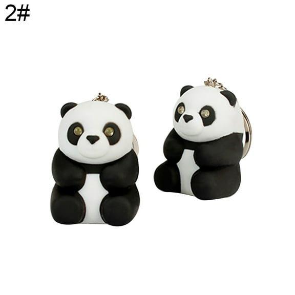 Xinyolin Cute Panda LED Sound Keychain Key Ring Pendant Car Handbag, Hanging Decor Gift