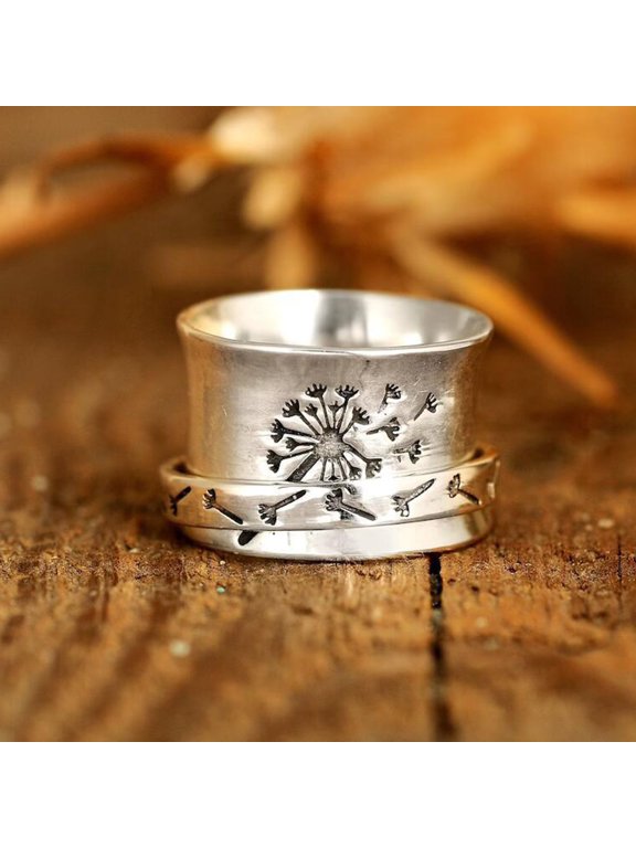 Dandelion Flower Spinner Vintage Women's Ring - Fashion Appearance Wedding Party Accessory