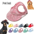 thumbnail image 1 of Xinyolin Dog Beach Hat Sun Pet Baseball Cap with Ear Holes Dog Canvas Visor Outfit Puppy Sunbonnet Beach Accessories, 1 of 8