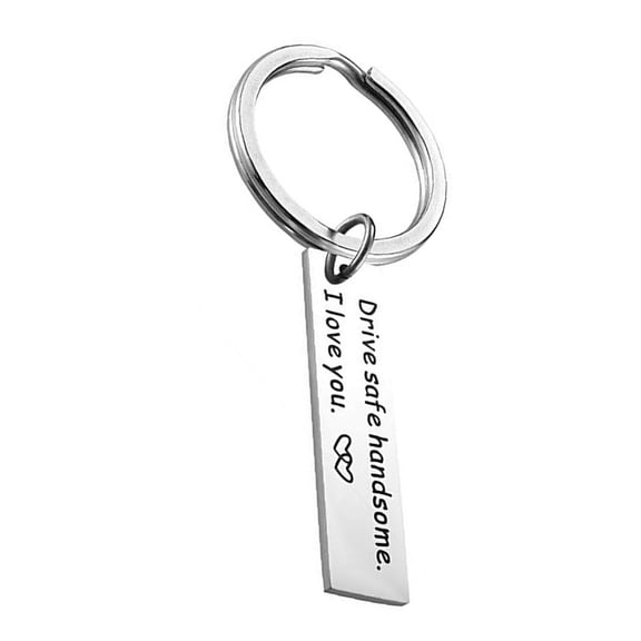 Xinyolin Drive Safe Handsome Printed Bar Pendant, Couple Key Ring Keychain Gift