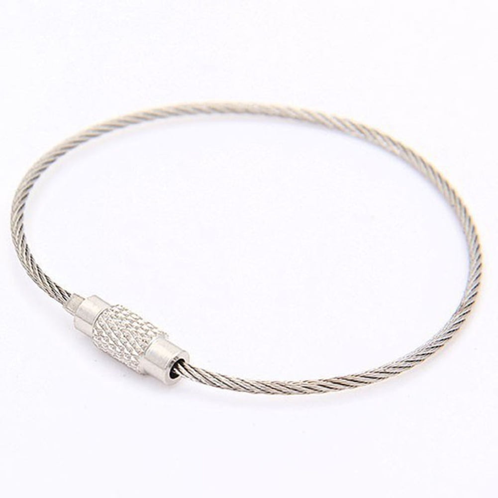 Xinyolin Durable Stainless Steel Screw Locking Wire Keychain Rope, Key ...