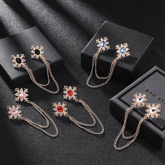 Xinyolin Easy Match Collar Brooch with Rhinestone - Chain Tassel Clothing Accessory