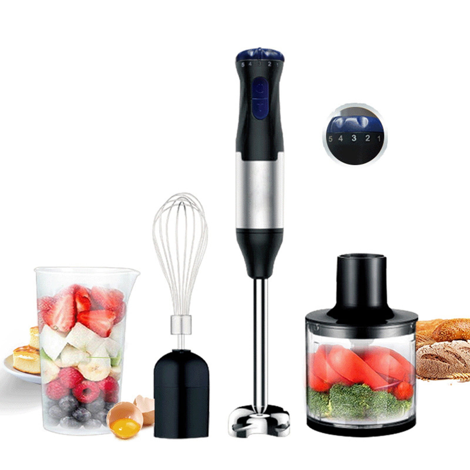 Xinyolin Electric Handheld Blender with Stainless Steel Blade Speed Adjustable EU Plug 220V Hand Blender Electric Meat Grinder Kit