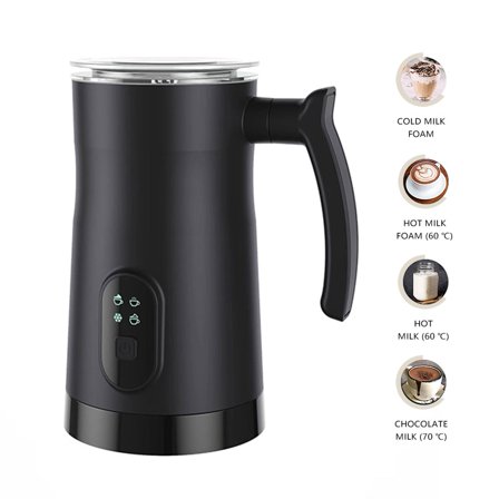 Xinyolin Electric Milk Frother with Non-Stick Coating Large Capacity Low Noise Dishwasher Safe Easy to Clean US Plug Automatic Warm Cold Foam Maker