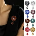 thumbnail image 1 of Xinyolin Elegant Waterdrop Brooch Sparkling Rhinestones Inlaid Clothes Pin Dress Coat Suit Lapel Badge Wedding Costume Accessories, 1 of 8
