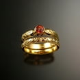 thumbnail image 1 of Xinyolin Engraving Red Faux Gem Rings - Ladies Geometric Rhinestone Wedding Rings, 1 of 8