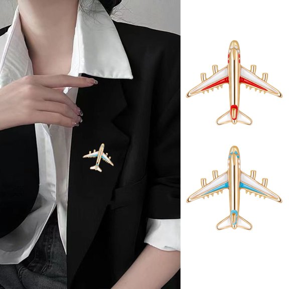 Xinyolin Fashion Brooch Pin Enamel Jewelry Shiny Cartoon Airplane Brooch Elegant Alloy Badge Handbag Sweater Suit Shawl Decoration Party Dress Clothing Accessories Jewelry Gift