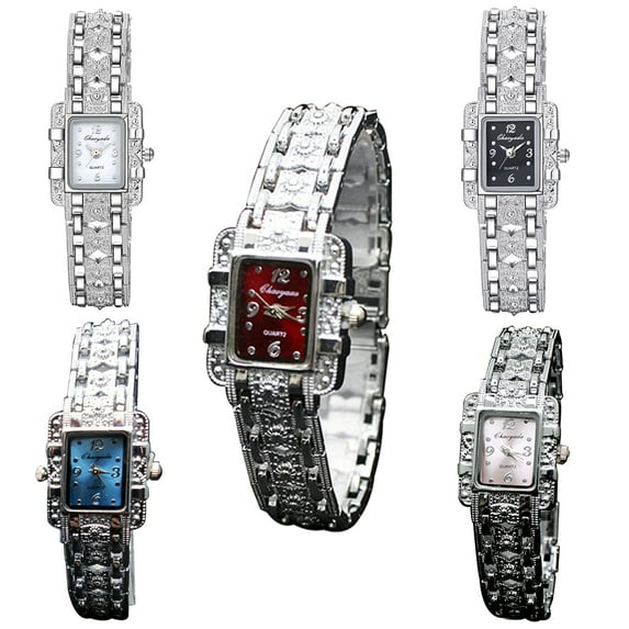 Xinyolin Fashion Butterfly Rhinestone Arabic Numbers Watch, Women's Square Dial Quartz Wrist Watch