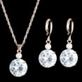 thumbnail image 1 of Xinyolin Fashion Jewelry Set, Round Rhinestone Pendant Necklace Bridal Leaverback Earrings, 1 of 1