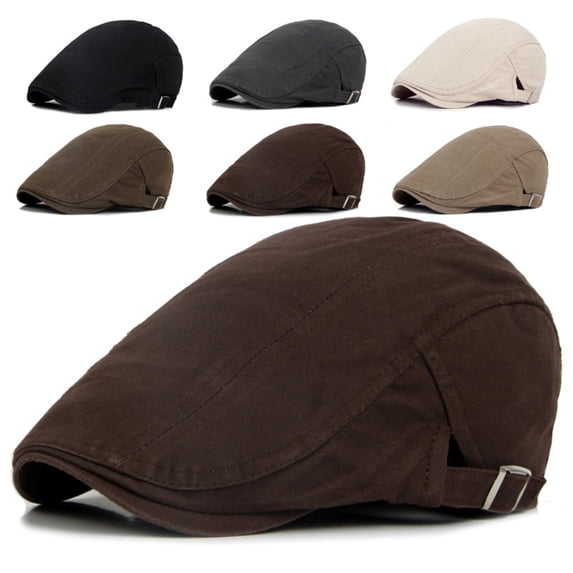 Xinyolin Fashion Men Women Solid Color Causal Duckbill Cap Outdoor Sports Flat Beret Hat