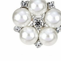 Xinyolin Fashion Rhinestone Flower Brooch Pin, Imitation Pearl Wedding Jewelry