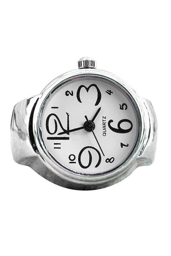 Fashion Stainless Steel Elastic Band Round Quartz Analog, Finger Ring Watch Gift