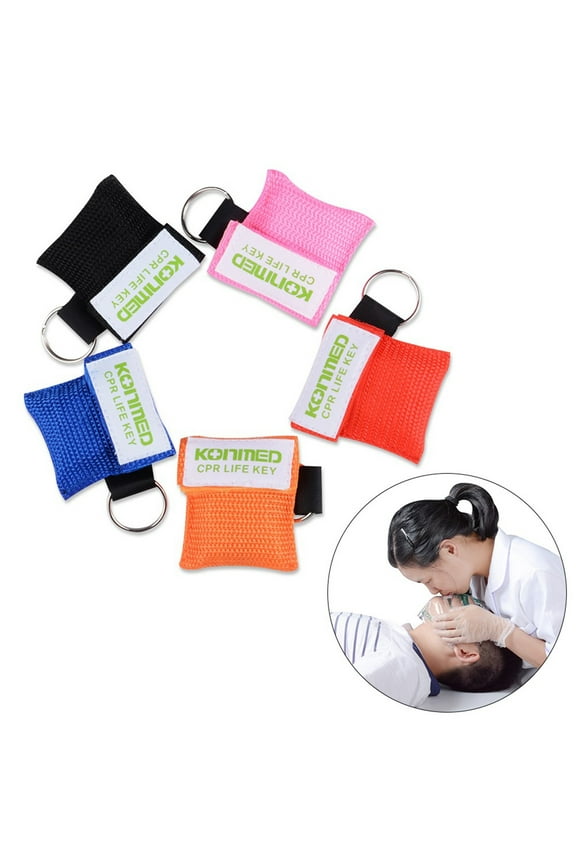 First Aid Keychain Emergency CPR Mask Respiration Breathing Face Mouth Shield