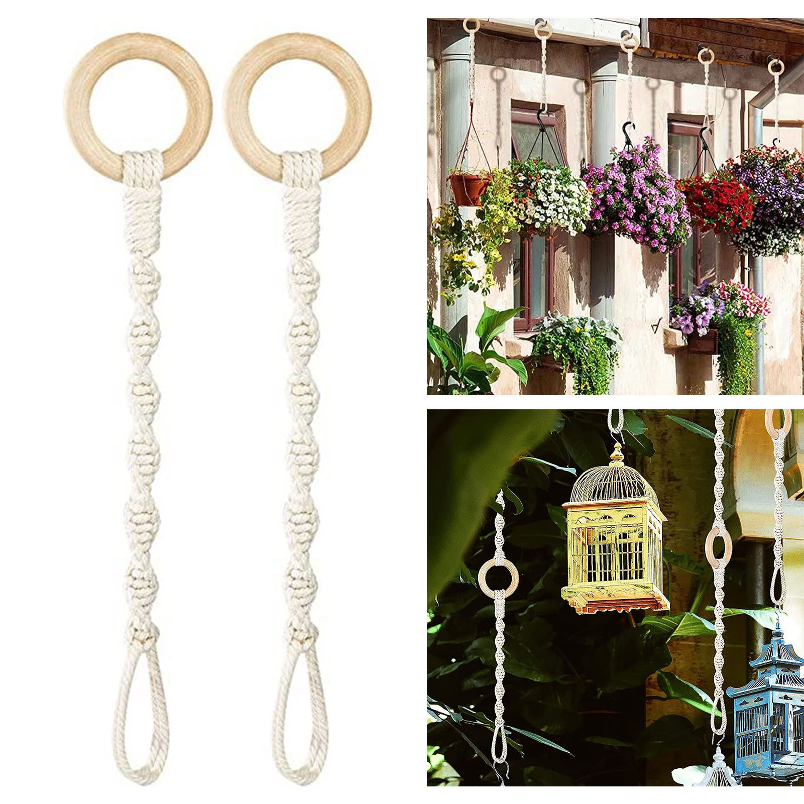 Xinyolin Flower Pot Lanyards Multi-strand Rope Braided Hang Plant Thick ...