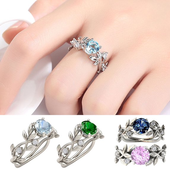 Xinyolin Flowers Design Sweet Rhinestone Wedding Ring - All Match Fashion Accessory